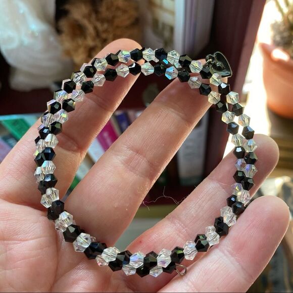 Austrian Bicone Crystal Memory Wire Bracelet - Picture 1 of 4